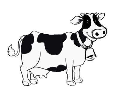 Black and White Cow in the Mu