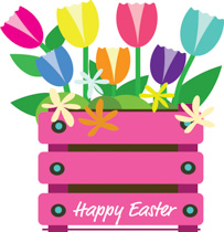 Crate Full Of Flowers To Cele - Easter Clip Art Pictures