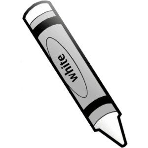 crayon white 1 - public domai - White Clipart