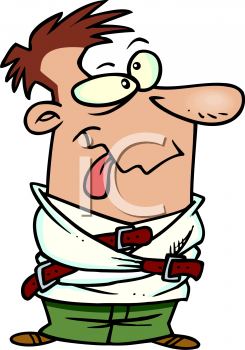 Crazy Man Wearing A Straight Jacket Royalty Free Clip Art Image