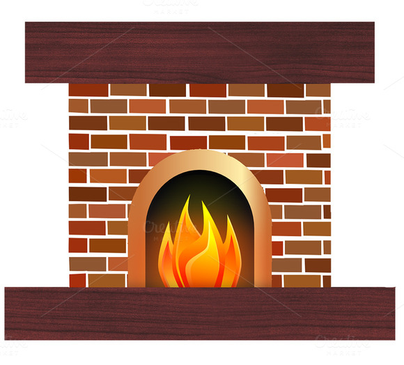 Creativemarket Fireplace Illustration 97092