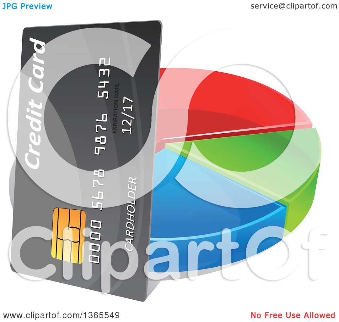 Clipart of a 3d Credit Card and Pie Graph - Royalty Free Vector  Illustration by Vector Tradition SM