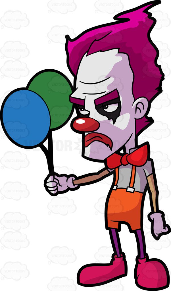 A creepy sad clown