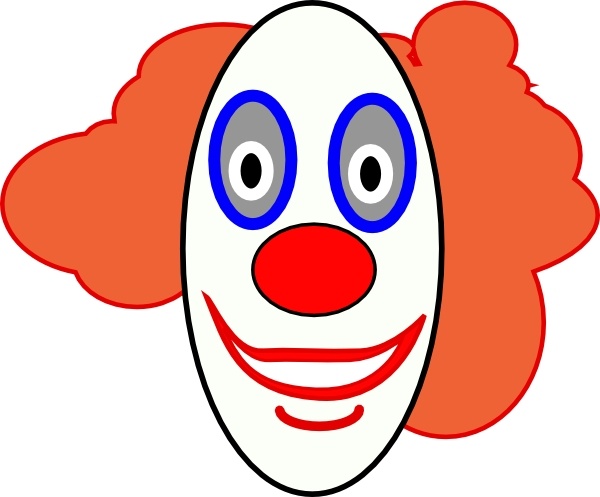Creepy Clown Face clip art