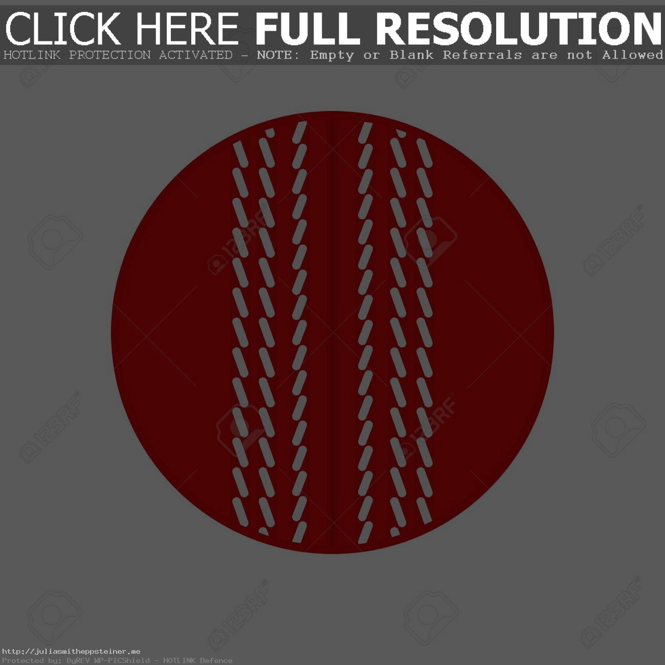 Cricket Ball Vector Silhouette Icon Isolated On White Simple