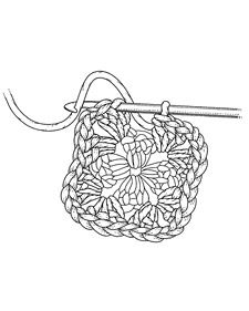 Crocheting a Granny Square -  - Crochet Clip Art