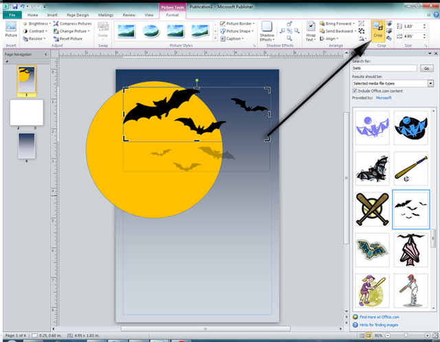 Cropping Clip Art In Microsoft Publisher 2010 Screenshot By J Bear