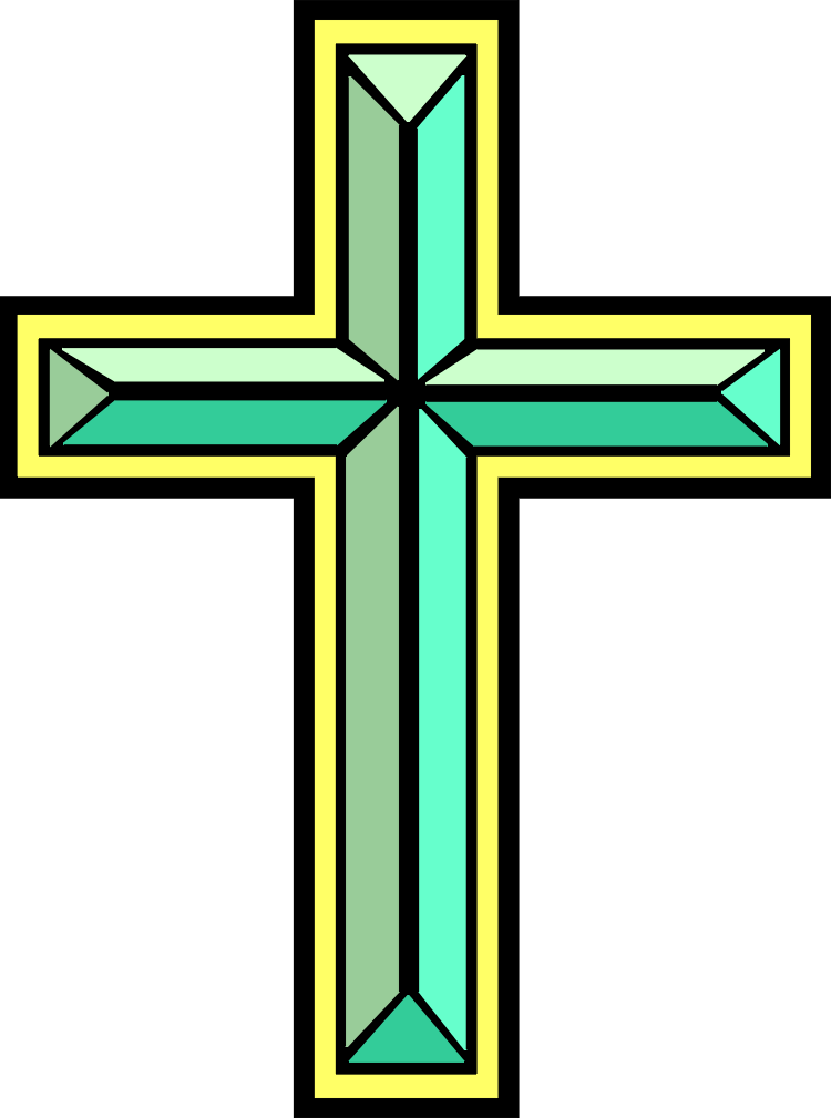 Cross Fourche Outline Cross C - Clipart Cross