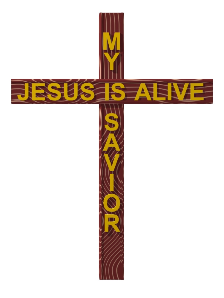 Cross, Jesus is Alive 4 Trendy Bible Educational Clip Art
