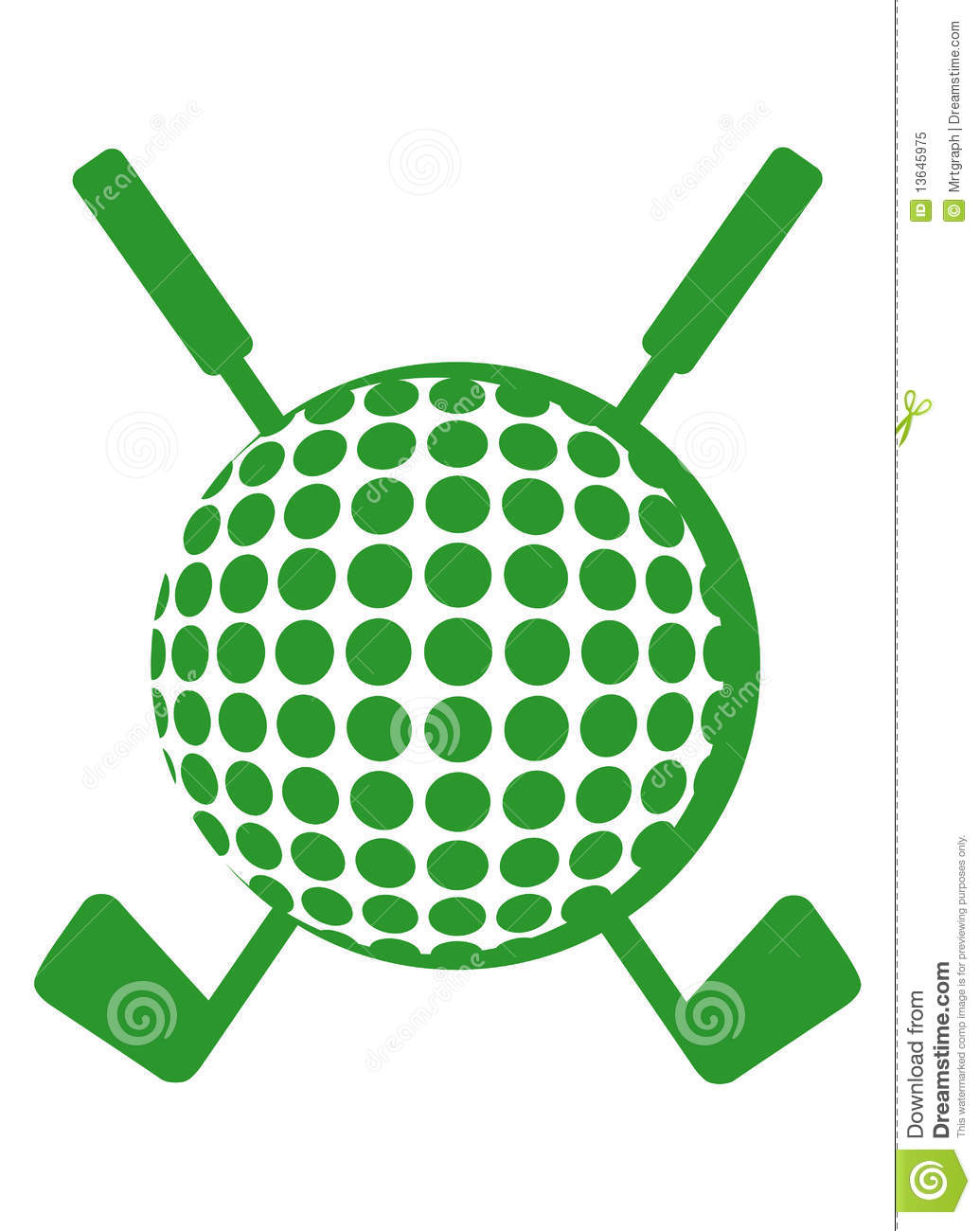 crossed golf clubs with golf  - Golf Clubs Clipart