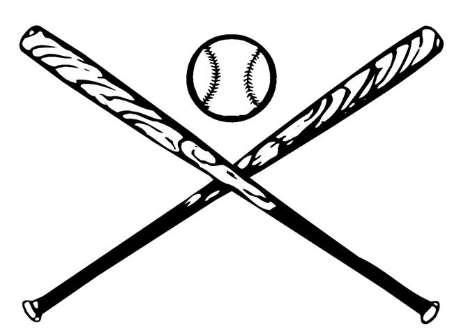 Crossed Baseball Bats Clipart Black And White Vector Of A Ball And 2