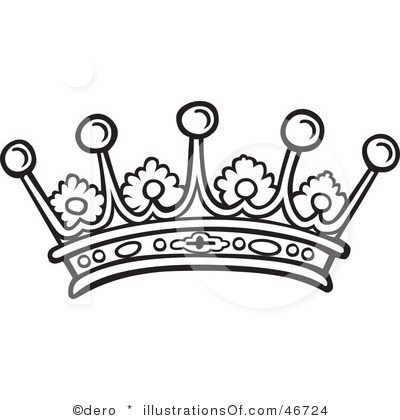 Crown black and white clipart