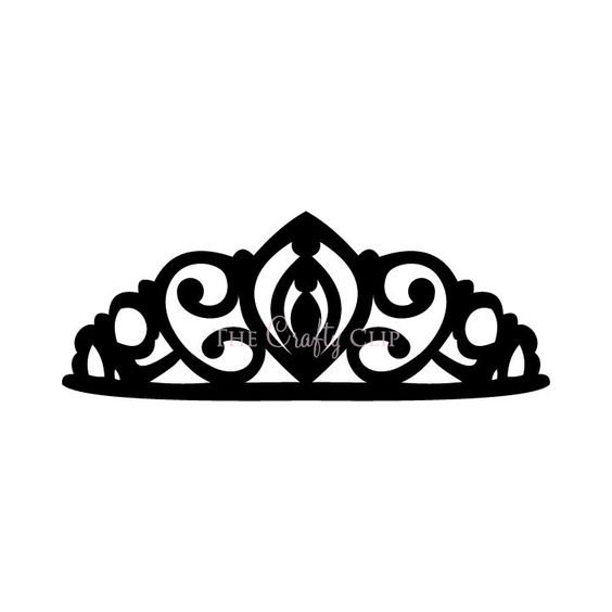 Crown Tiara House Clip Art Black And White | with triforce in center