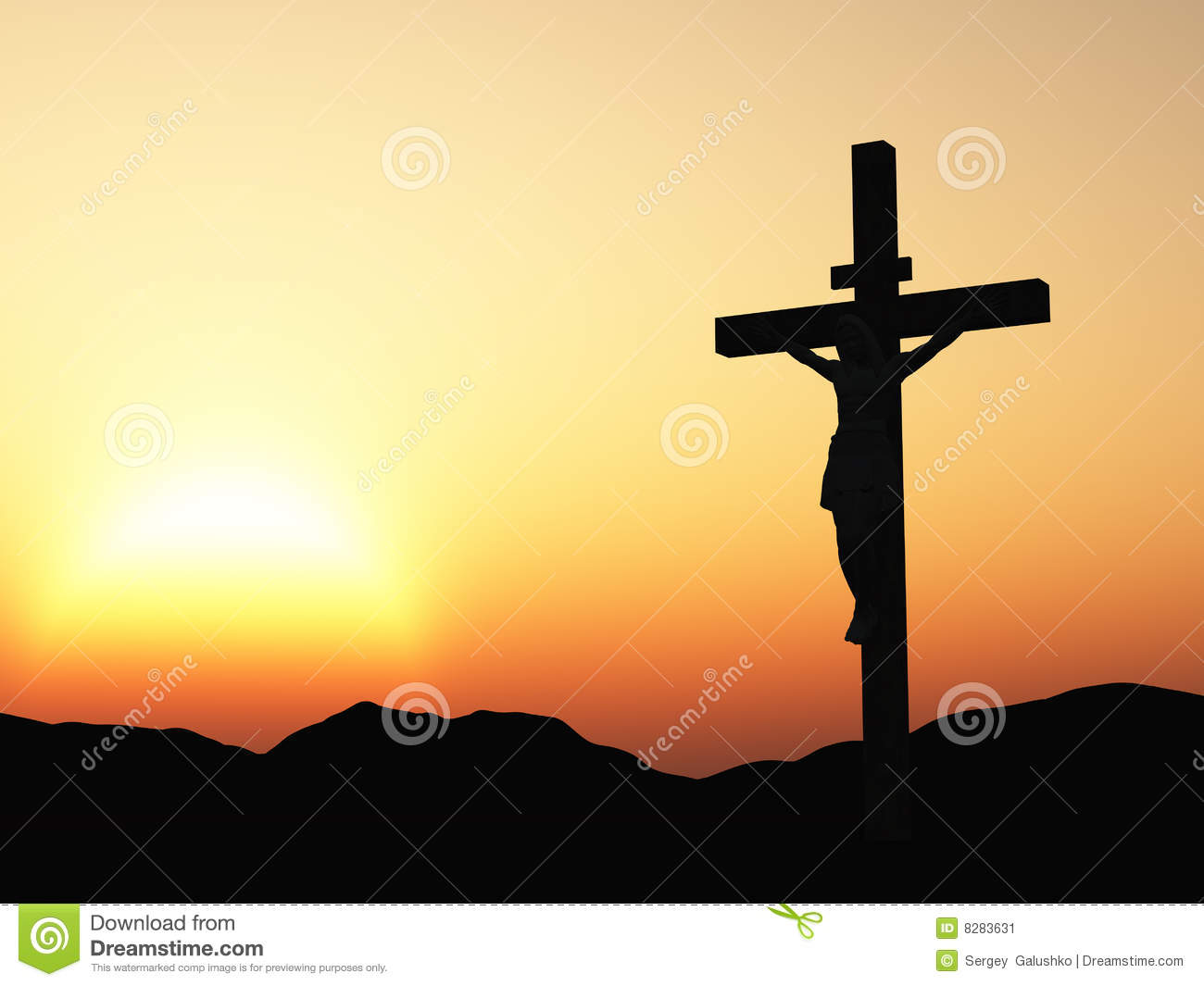 Crucifixion and sunset