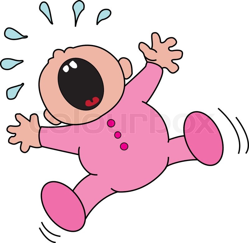 Crying baby cartoon clipart - .