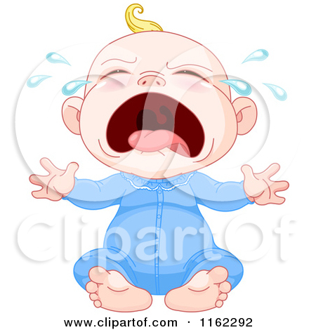 Crying Blond Caucasian Baby B - Crying Baby Clipart