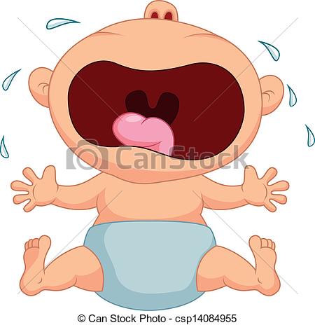Baby Boy Cartoon Crying Vector