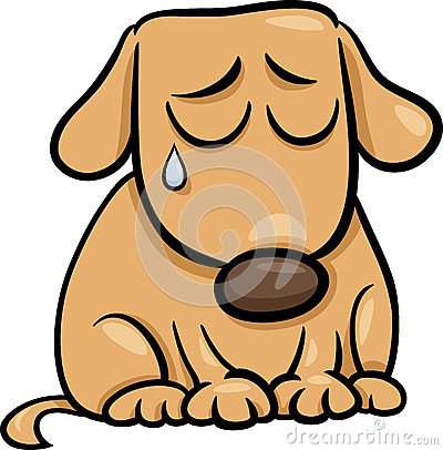 sad dog: A cartoon illustrati