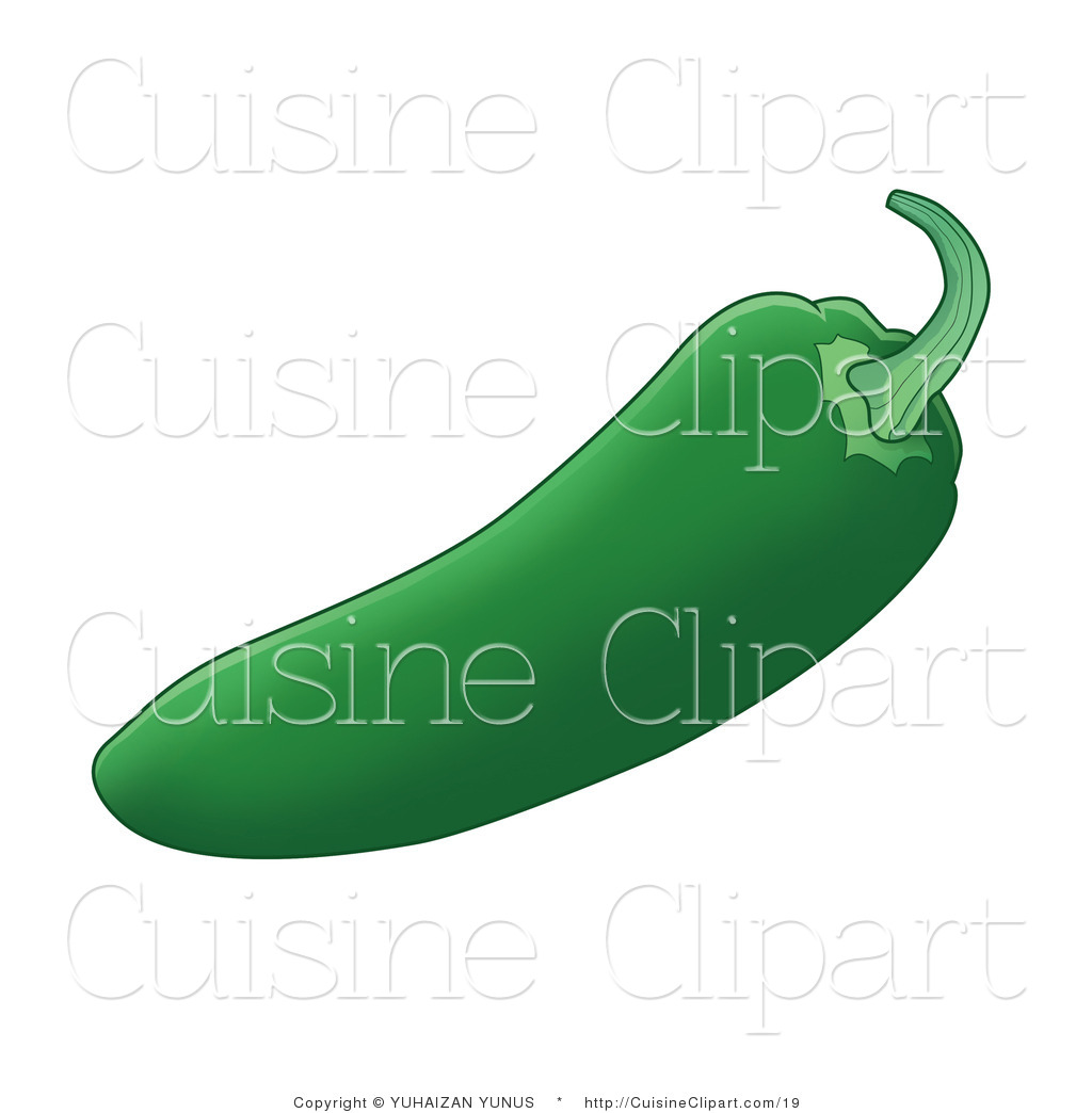Cuisine Clipart Of A Green Jalapeno Chili Pepper By Yuhaizan Yunus