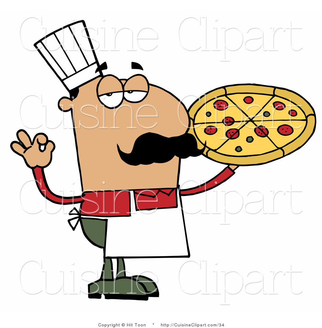 Cuisine Clipart of a Perfect Pizza Chef