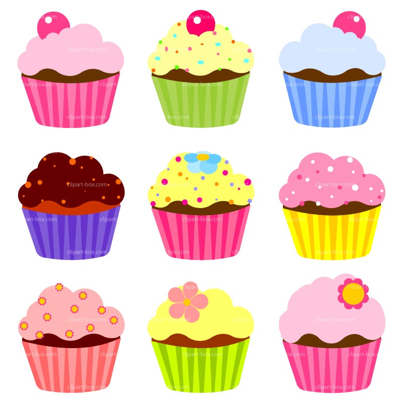 Assorted Cupcakes Clip Art, C