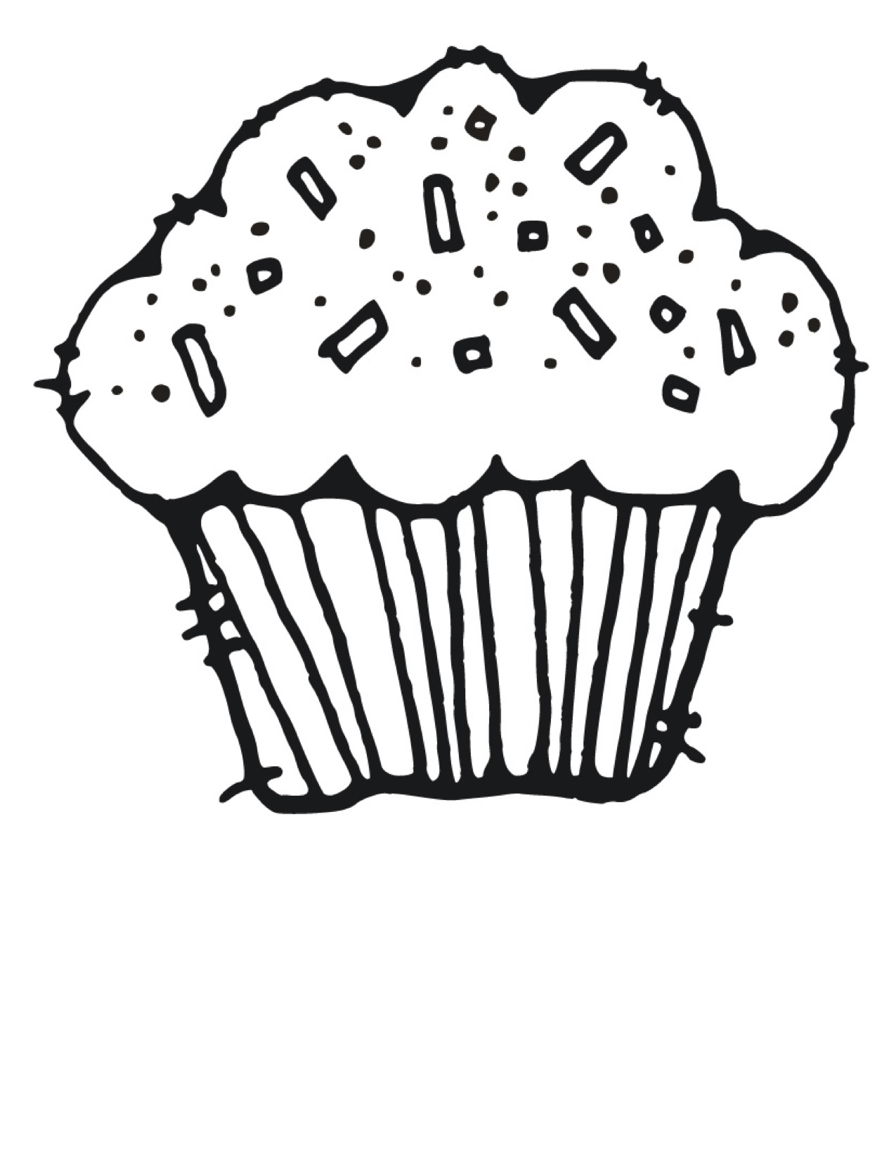 Cupcake Black And White Clipart - Clipart Kid