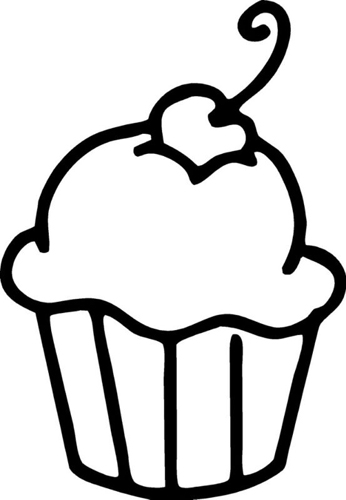 Cupcake Clip Art Black And White Images For Happy Birthday