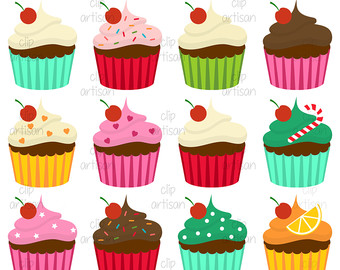 Cupcake Clipart / Cup Cake Clipart / Cupcakes Clipart / Cute Cupcake Clip Art