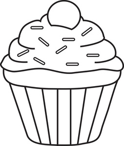 cupcake clipart - Cupcake Clipart Black And White