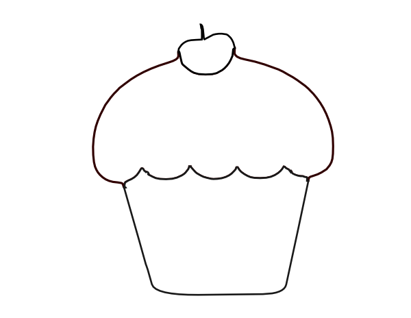 Cupcake Clipart Outline