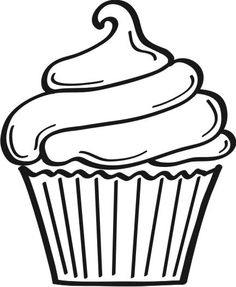 Cupcake Outline Clipart Black And White Clipart Panda Free Clipart