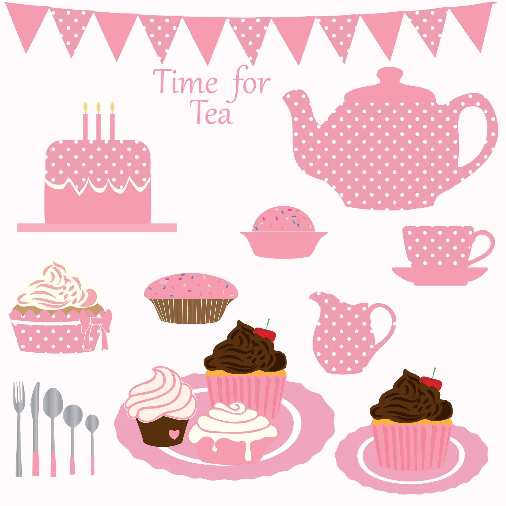 Tea Party Clipart, Butterfly 