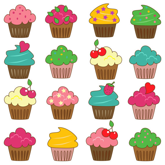 Cupcakes Clip Art Clipart by Pink Pueblo | Papel de scrapbook | Pinterest | Free items