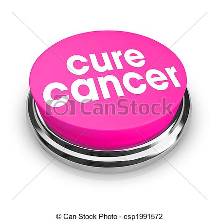 ... Cure Cancer - Pink Button - A pink button with the words.