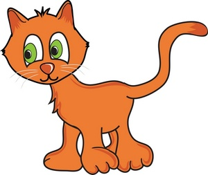 Curious Orange Cartoon Kitty  - Kitty Cat Clip Art