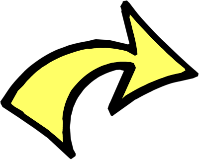 Curved arrow doodle in black
