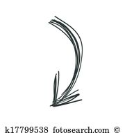 Curved arrow doodle in black - Curved Arrow Clipart