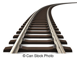 ... Curved railroad track - Single curved railroad track.