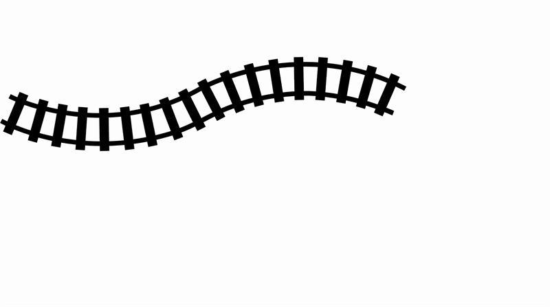 Curved Train Track Clipart - Railroad Track Clipart