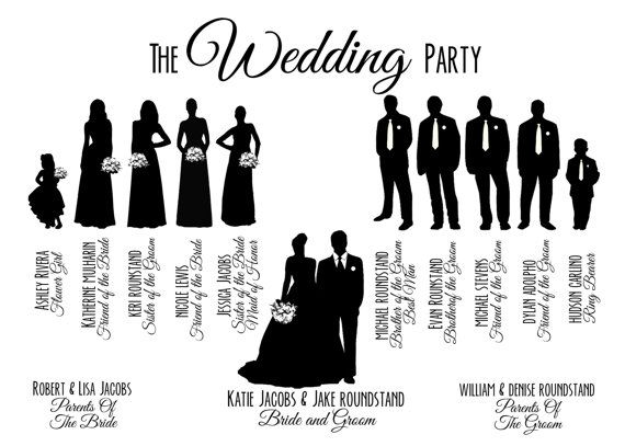 Custom Printable Wedding Part - Wedding Party Clipart