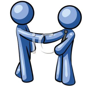A Businessman Shaking Hands with a Customer - Royalty Free Clipart Picture