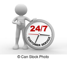 ... Customer service - 3d people - man, person a clock. Customer.
