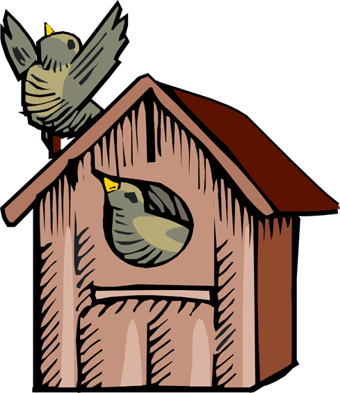 cute birdhouse clipart - Birdhouse Clipart