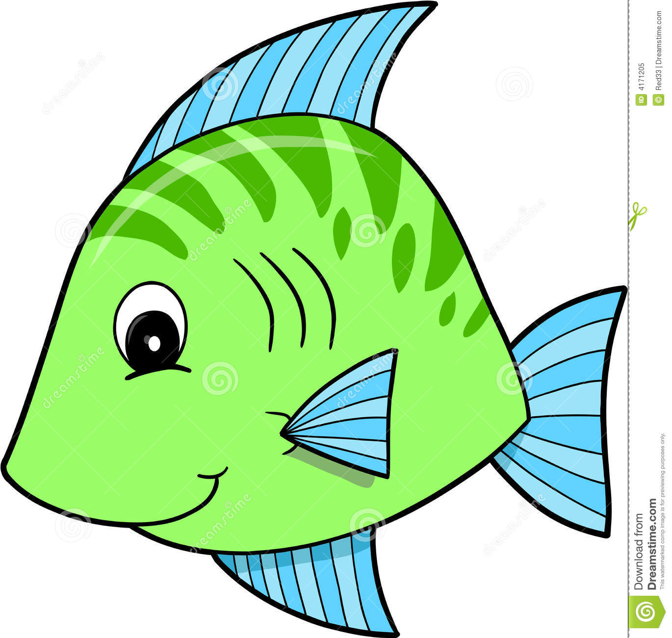 cute blue fish clipart