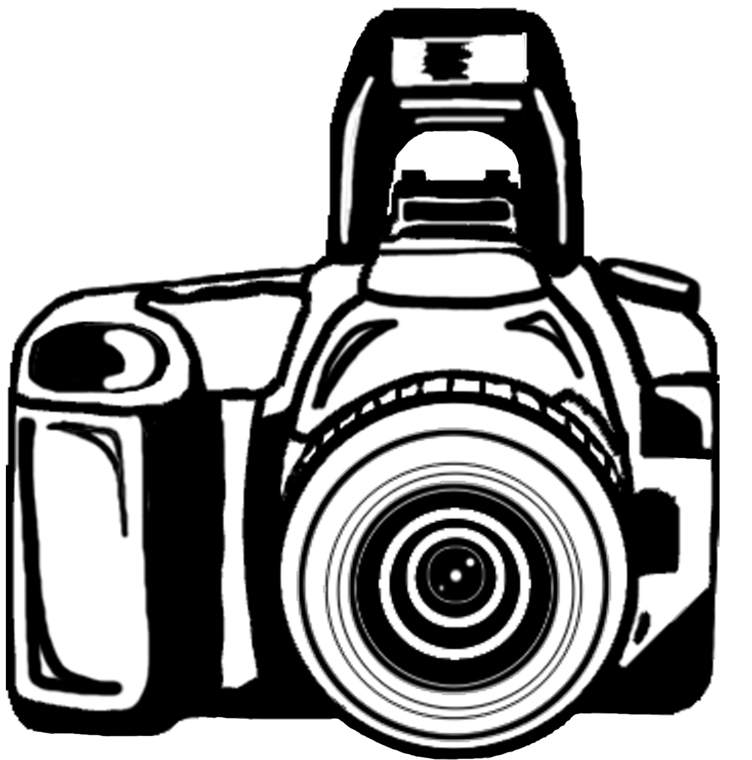 camera clipart black and whit
