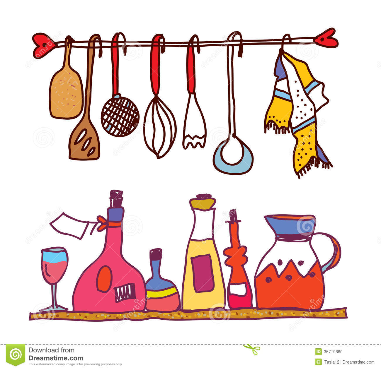cute cooking utensils clipart - Kitchen Utensils Clipart
