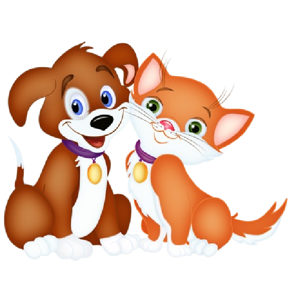 cute dog and cat clipart