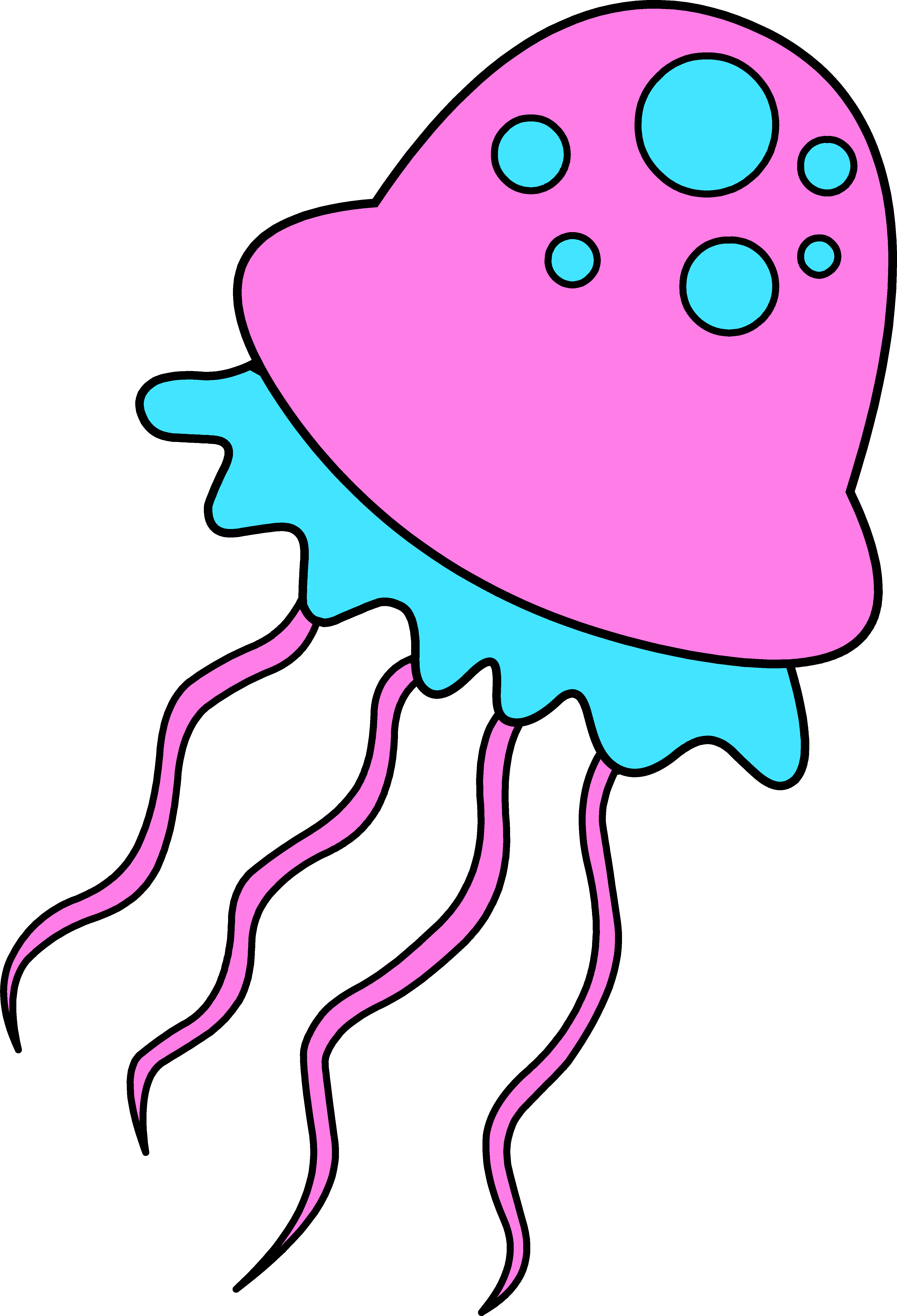 Jellyfish Black And White Cli