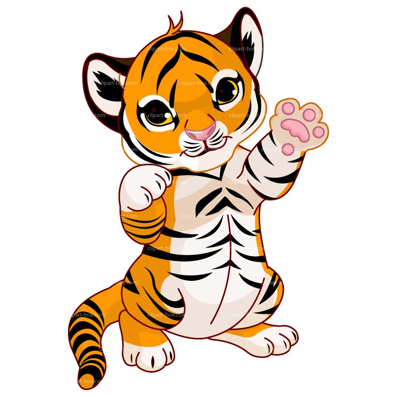 cute tiger clipart black and white