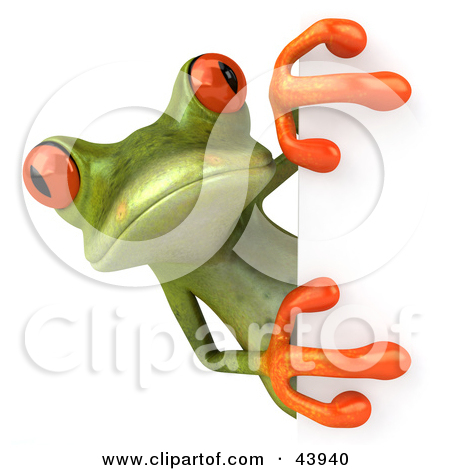 Cute 3d Green Tree Frog Looki - Tree Frog Clipart